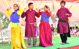 Cheer group in action on Sunday