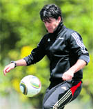 German national soccer coach Joachim Loew during a training session at the Verdura hotel in southern Italy on Sunday