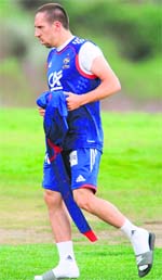 France�s Franck Ribery during a training session.