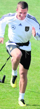 Lukas Podolski during a training session.