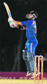 Gautam Gambhir plays a shot during the second ODI of the Asia Cup between India and Bangladesh in Dambulla on Wednesday.