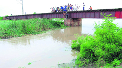 Volunteers of the District Sainik Welfarfe Board clean the Sirhind choe.
