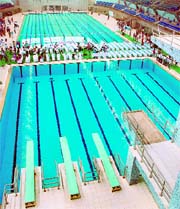 The Shayma Prasad Mukherjee (SPM) swimming complex in New Delhi.