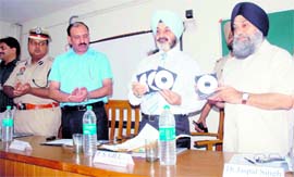 Punjab DGP PS Gill releases a CD on cyber crime at Punjabi University, Patiala.