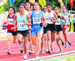 Athletes in action on Sunday