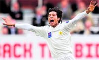 Mohammad Amir, celebrates th