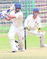 Tanmay Srivastva of ONGC plays a shot against Bishnoi Club in Chandigarh on Friday. 