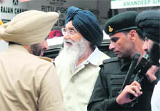 Chief Minister Parkash Singh Badal at the District Courts in Mohali on Monday.
