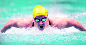 Australia's Jessicah Schipper competes in the women's 200m butterfly finals in New Delhi on Saturday.