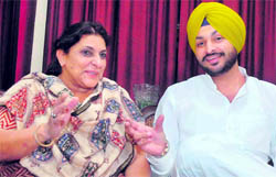 Ravneet Singh Bittu with his aunt Gurkanwal Kaur at her house in Jalandhar 