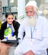 Sunderlal Bahuguna with his wife Vimla in Jalandhar on Friday.
