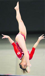 Japan's Rie Tanaka performs during the women's artistic Gymnastics World Championships at the Ahoy Arena in Rotterdam