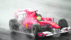 Ferrari Formula One driver Fernando Alonso drives during the Korean Grand Prix at the Korean International Circuit in Yeongam on Sunday.