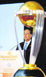 ICC Chief Executive Haroon Lorgat speaks during a press conference in Mumbai on Wednesday.