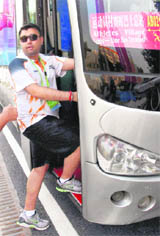 Shooter Gagan Narang leaves after a practice at Aoti Shooting Range during the 16th Asian Games at Guangzhou in China on Wednesday.