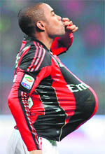 AC Milan's Robinho celebrates after scoring against Palermo during their Italian Serie A soccer match at San Siro stadium in Milan on Wednesday.