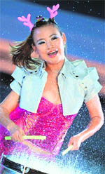 A drummer performs at the opening ceremony.