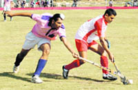 A match in progress during the Liberals All India Hockey Tournament in Patiala