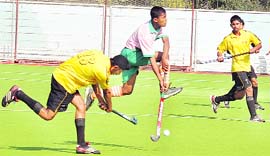 A match in progress in Jalandhar on Sunday.