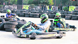 The Karting Challenge in progress at Panchkula on Sunday. 