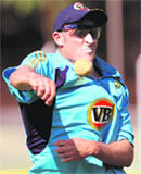 Mike Hussey suffered a hamstring injury.