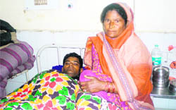 Bittu under treatment at the district hospital in Moga.