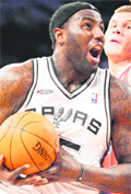 Spurs center DeJuan Blair during the NBA All Star - Rookie Challenge at the Staples Center in Los Angeles