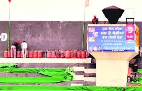A day after The Tribune carried a news report on domestic gas cylinders being used for the torching of Shaheed-e-Azam Bhagat Singh Punjab State Games burner, the authorities replaced them with commercial ones