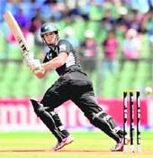 New Zealand�s Ross Taylor plays a shot during their match against Canada in Mumbai on Sunday. New Zealand won by 97 runs.