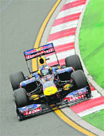Sebastian Vettel of Germany takes a bend during the qualifying session at Formula One's Australian Grand Prix in Melbourne on Saturday.