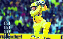 Chennai Super Kings batsman Anirudha Srikkanth plays a shot during their match against Kolkata Knight Riders at The M.A. Chidambaram Stadium in Chennai on Friday.