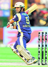 Knight Riders captain Gautam Gambhir