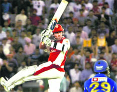 Paul Valthaty plays a shot in Mohali on Thursday