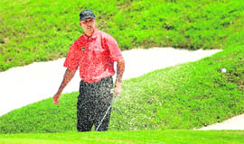 Jeev Milkha Singh during the third day at the Volvo China Open at the Luxehills International Country Club in Chengdu on Saturday.