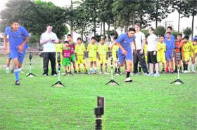 Sports scientists from Coventry University conduct a camp with YFC Rurka Kalan kids
