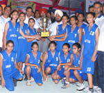 The Amritsar girls won the trophy in the state basketball tourney. 