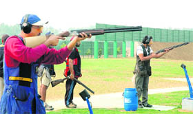 Shooters at the New Moti Bagh Gun Club in Patiala.