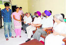 Health Minister Laxmi Kanta Chawla along with DC Kahan Singh Pannu interacts with the rescued youths.