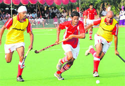 A match in progress during the Federation Cup in Jalandhar