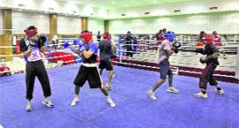 Boxers train at the NIS Patiala.