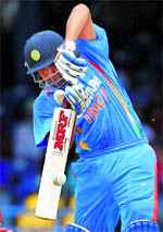 Rohit Sharma during his unbeaten knock of 68 in the first ODI against the Windies in Port of Spain on Monday