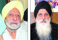 Honorary secretary Bhag Singh Ankhi (left) has accused Chief Khalsa Diwan president Charanjit Singh Chadha (R) of embezzlement