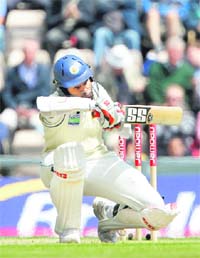 Lahiru Thirimanne of Sri Lanka avoids a bouncer against England in Southampton on Thursday.