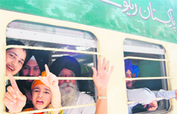 Members of the jatha at the Amritsar railway station