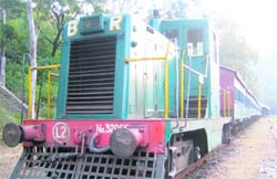 The train that runs from Nangal to Bhakra dam and gives a free ride to BBMB employees and villagers