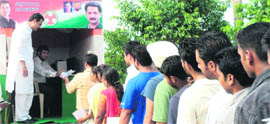 A Youth Congress enrolment drive on in Sangrur.
