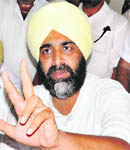 Manpreet Singh Badal in Jalandhar on Tuesday. 