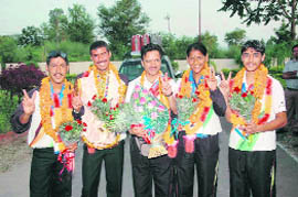 Special athletes from Ambuja Manovikas Kendra Ropar (top) won seven medals at the World Special Olympics at Athens recently.