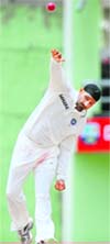 Harbhajan Singh bowls during the second day of third Test against West Indies in Dominica