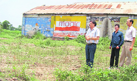 The PWD Department officials inspect the site at Ropar where the academy is to come up. 